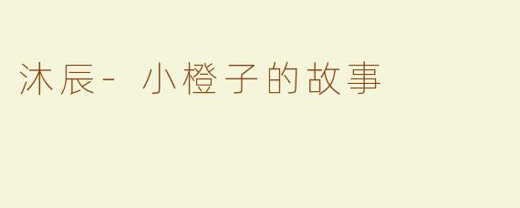 沐辰-小橙子的故事