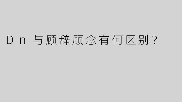 Dn与顾辞顾念有何区别？