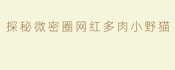 探秘微密圈网红多肉小野猫