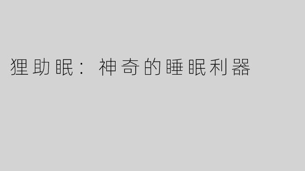 狸助眠：神奇的睡眠利器
