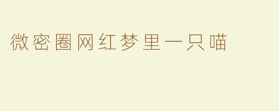 微密圈网红梦里一只喵