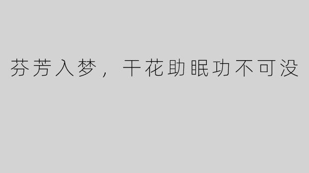 芬芳入梦，干花助眠功不可没