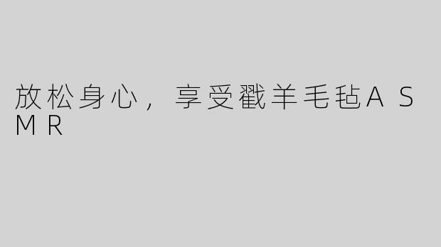 放松身心，享受戳羊毛毡ASMR