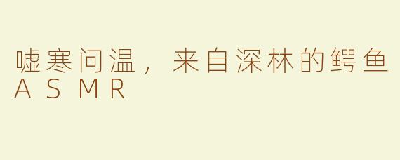 嘘寒问温，来自深林的鳄鱼ASMR
