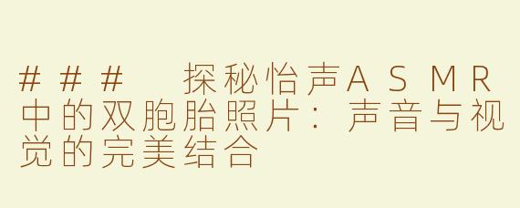### 探秘怡声ASMR中的双胞胎照片：声音与视觉的完美结合