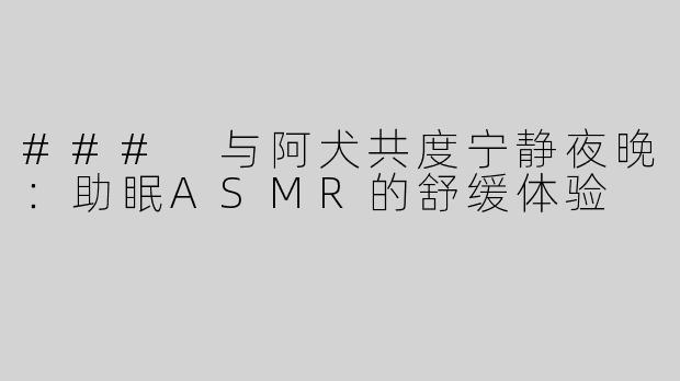 ### 与阿犬共度宁静夜晚：助眠ASMR的舒缓体验