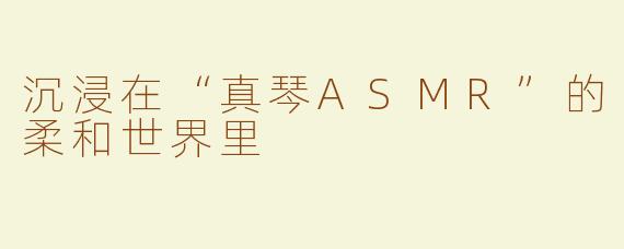 沉浸在“真琴ASMR”的柔和世界里