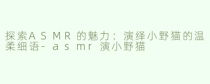 探索ASMR的魅力：演绎小野猫的温柔细语-asmr演小野猫