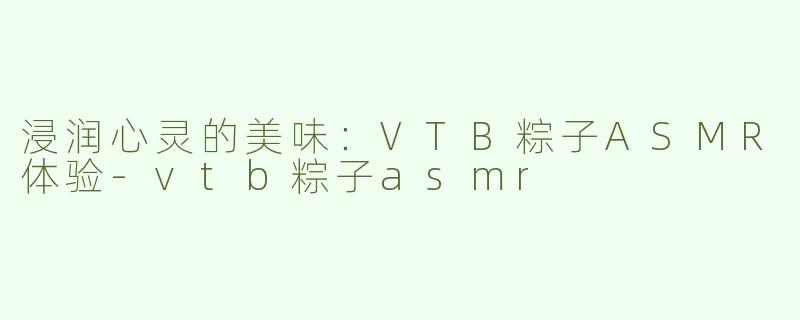 浸润心灵的美味：VTB粽子ASMR体验-vtb粽子asmr