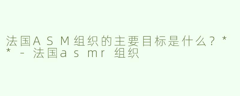 法国ASM组织的主要目标是什么？**