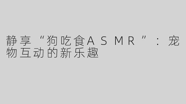 静享“狗吃食ASMR”：宠物互动的新乐趣