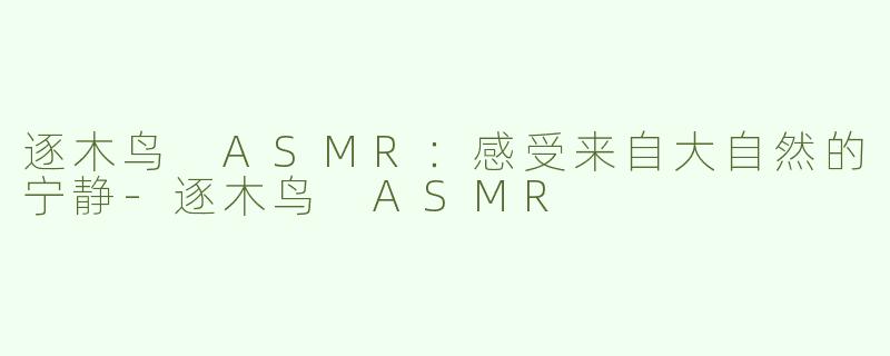 逐木鸟 ASMR：感受来自大自然的宁静-逐木鸟 ASMR