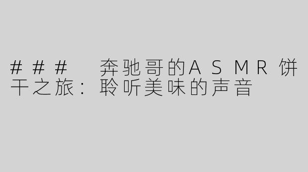 ### 奔驰哥的ASMR饼干之旅：聆听美味的声音