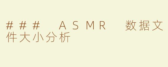 ### ASMR 数据文件大小分析