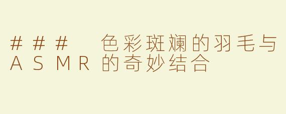 ### 色彩斑斓的羽毛与ASMR的奇妙结合