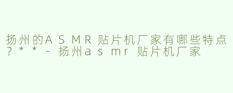 扬州的ASMR贴片机厂家有哪些特点？**