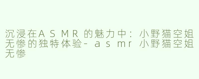 沉浸在ASMR的魅力中：小野猫空姐无惨的独特体验-asmr小野猫空姐无惨