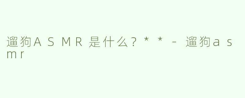 遛狗ASMR是什么？**