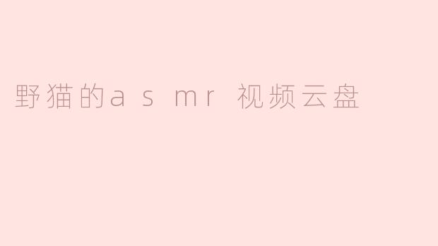 什么是“野猫的ASMR视频云盘”？**