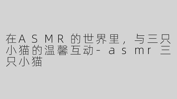 在ASMR的世界里，与三只小猫的温馨互动