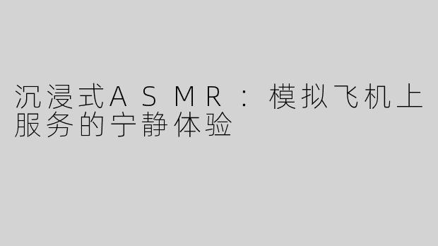 沉浸式ASMR：模拟飞机上服务的宁静体验
