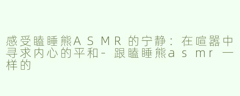 感受瞌睡熊ASMR的宁静：在喧嚣中寻求内心的平和-跟瞌睡熊asmr一样的