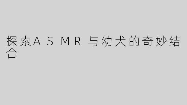 探索ASMR与幼犬的奇妙结合