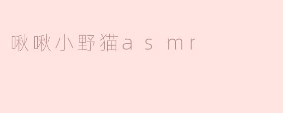 什么是“啾啾小野猫ASMR”？****