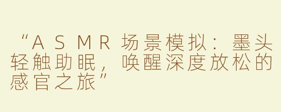 “ASMR场景模拟：墨头轻触助眠，唤醒深度放松的感官之旅”