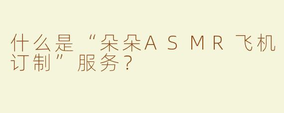 什么是“朵朵ASMR飞机订制”服务？