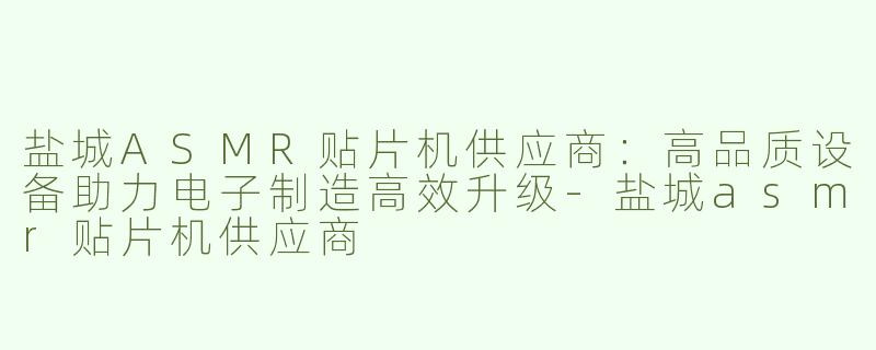 盐城ASMR贴片机供应商：高品质设备助力电子制造高效升级-盐城asmr贴片机供应商