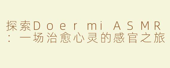 探索DoermiASMR：一场治愈心灵的感官之旅