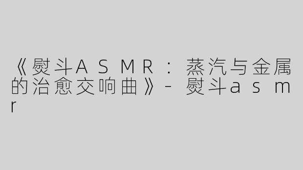 《熨斗ASMR：蒸汽与金属的治愈交响曲》-熨斗asmr