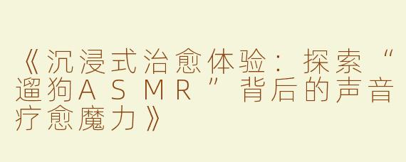《沉浸式治愈体验：探索“遛狗ASMR”背后的声音疗愈魔力》