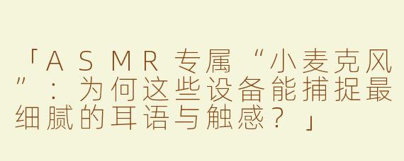 「ASMR专属“小麦克风”：为何这些设备能捕捉最细腻的耳语与触感？」
