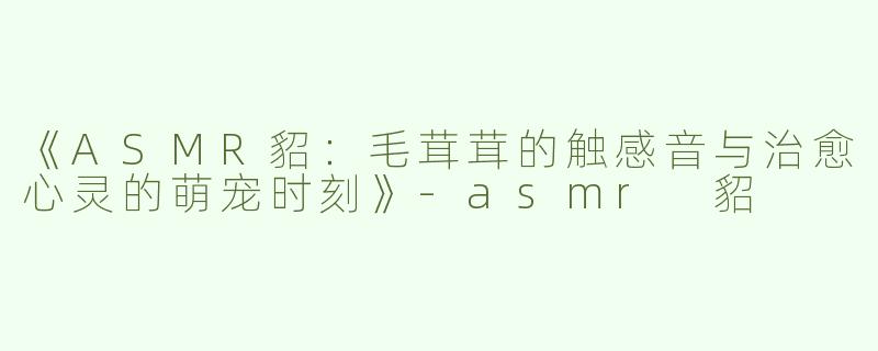 《ASMR貂：毛茸茸的触感音与治愈心灵的萌宠时刻》