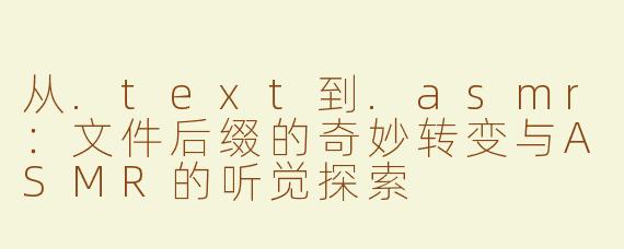 从.text到.asmr：文件后缀的奇妙转变与ASMR的听觉探索