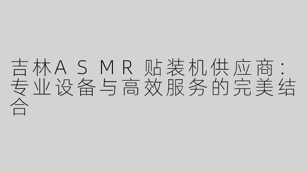 吉林ASMR贴装机供应商：专业设备与高效服务的完美结合