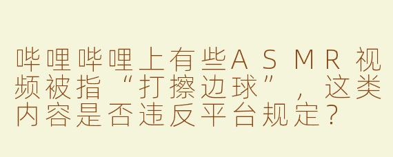 哔哩哔哩上有些ASMR视频被指“打擦边球”，这类内容是否违反平台规定？