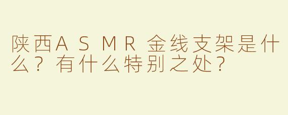 陕西ASMR金线支架是什么？有什么特别之处？