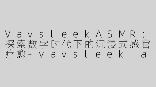 VavsleekASMR：探索数字时代下的沉浸式感官疗愈-vavsleek asmr