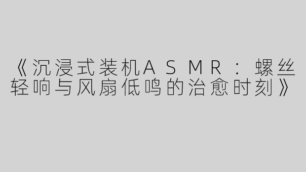 《沉浸式装机ASMR：螺丝轻响与风扇低鸣的治愈时刻》