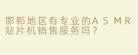 邯郸地区有专业的ASMR贴片机销售服务吗？
