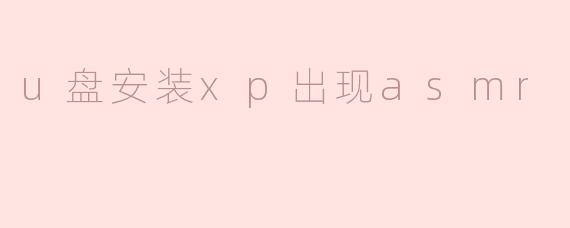 u盘安装xp出现asmr
