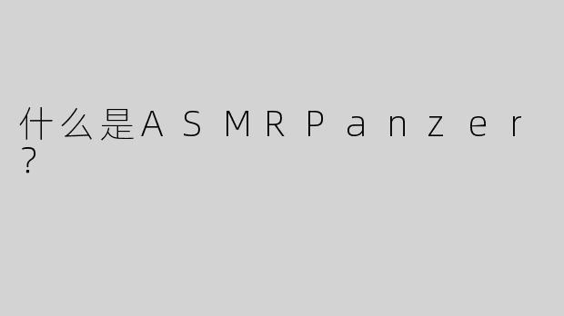 什么是ASMRPanzer？