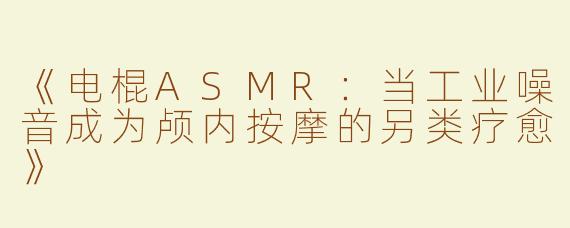 《电棍ASMR：当工业噪音成为颅内按摩的另类疗愈》
