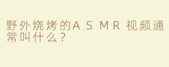 野外烧烤的ASMR视频通常叫什么？