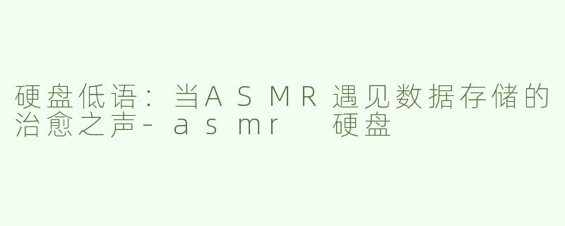 硬盘低语：当ASMR遇见数据存储的治愈之声-asmr 硬盘