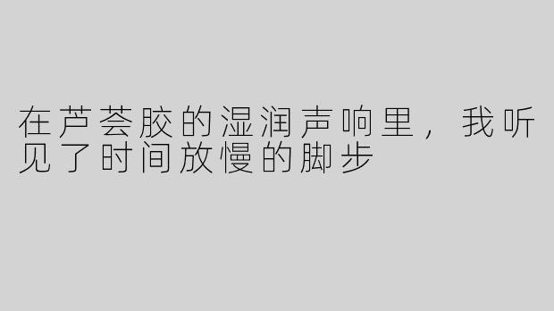 在芦荟胶的湿润声响里,我听见了时间放慢的脚步